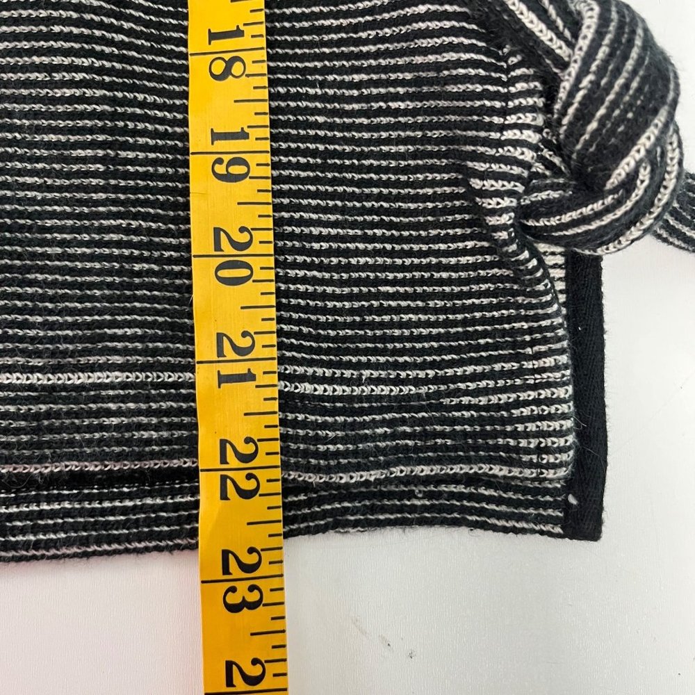 Madewell MEDIUM French Terry Side Tie Black White Stripe Sweatshirt Top - Picture 11 of 12